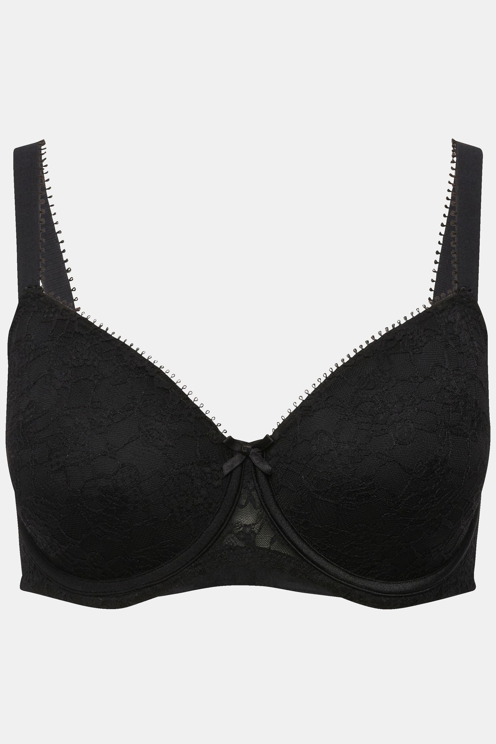 Ulla Popken Reggiseno con Ferretto Coppe Spacer Motivo Jacquard  