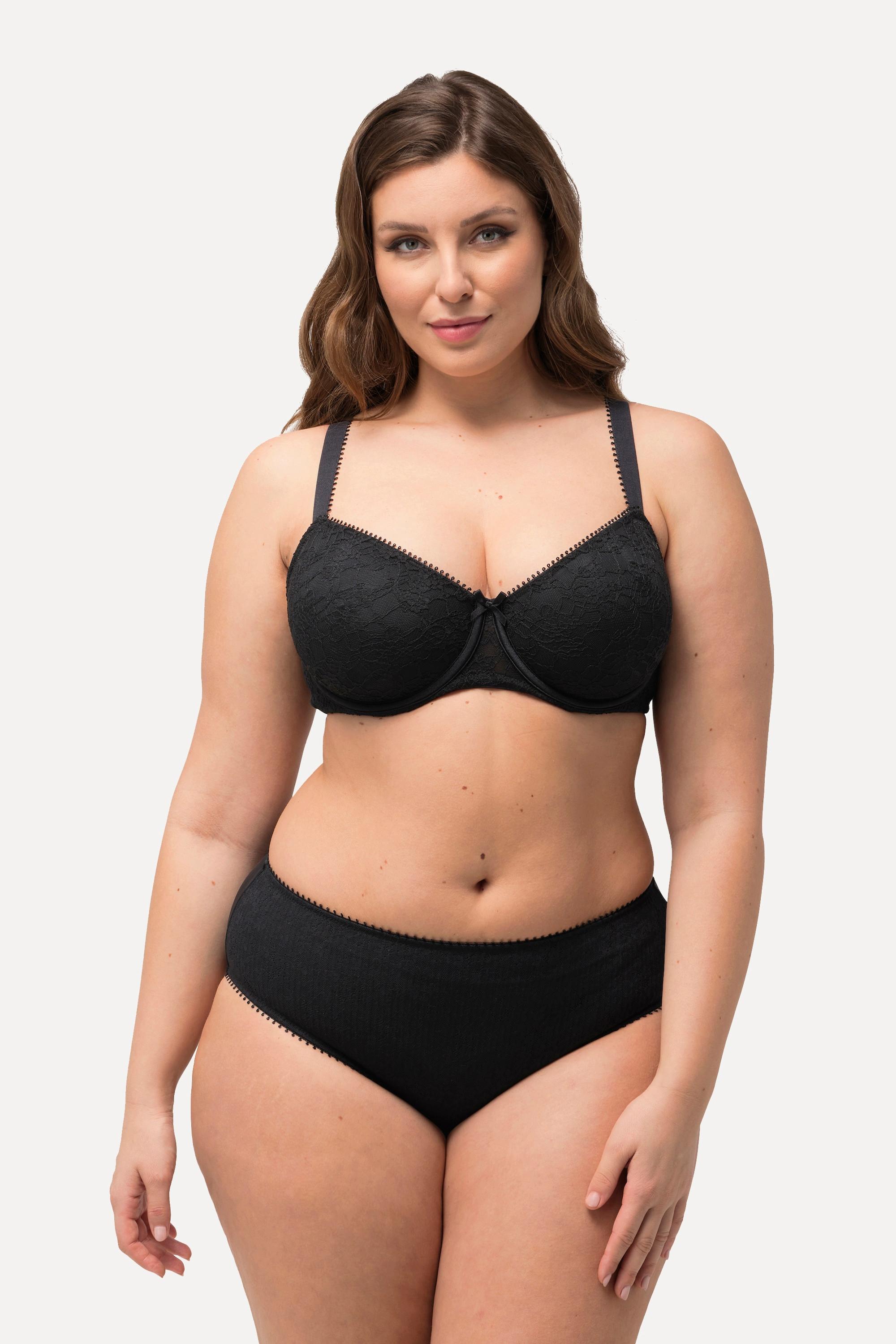 Ulla Popken Reggiseno con Ferretto Coppe Spacer Motivo Jacquard  