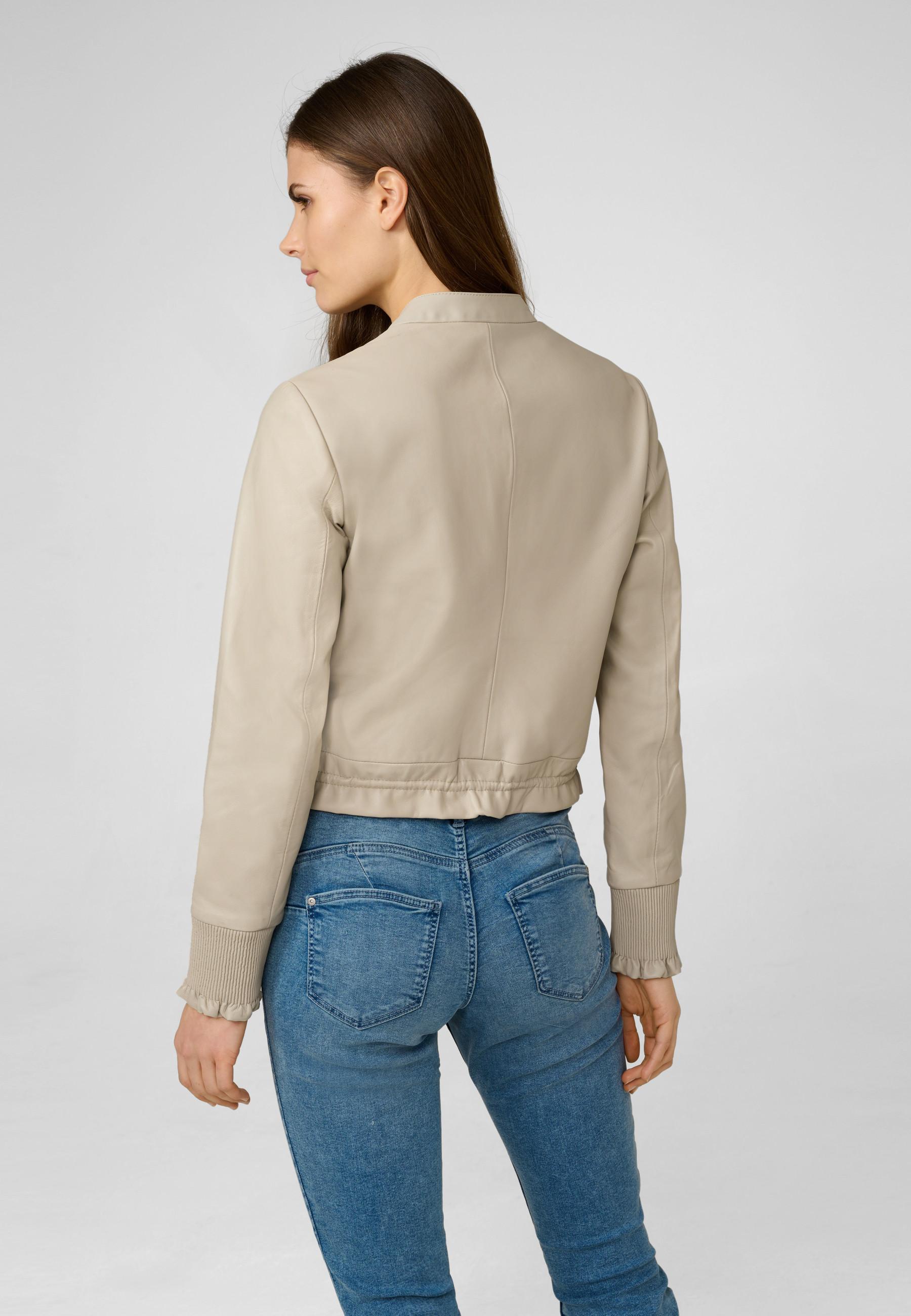 RICANO  Veste en cuir  Lilly, cropped avec cordon de serrage 