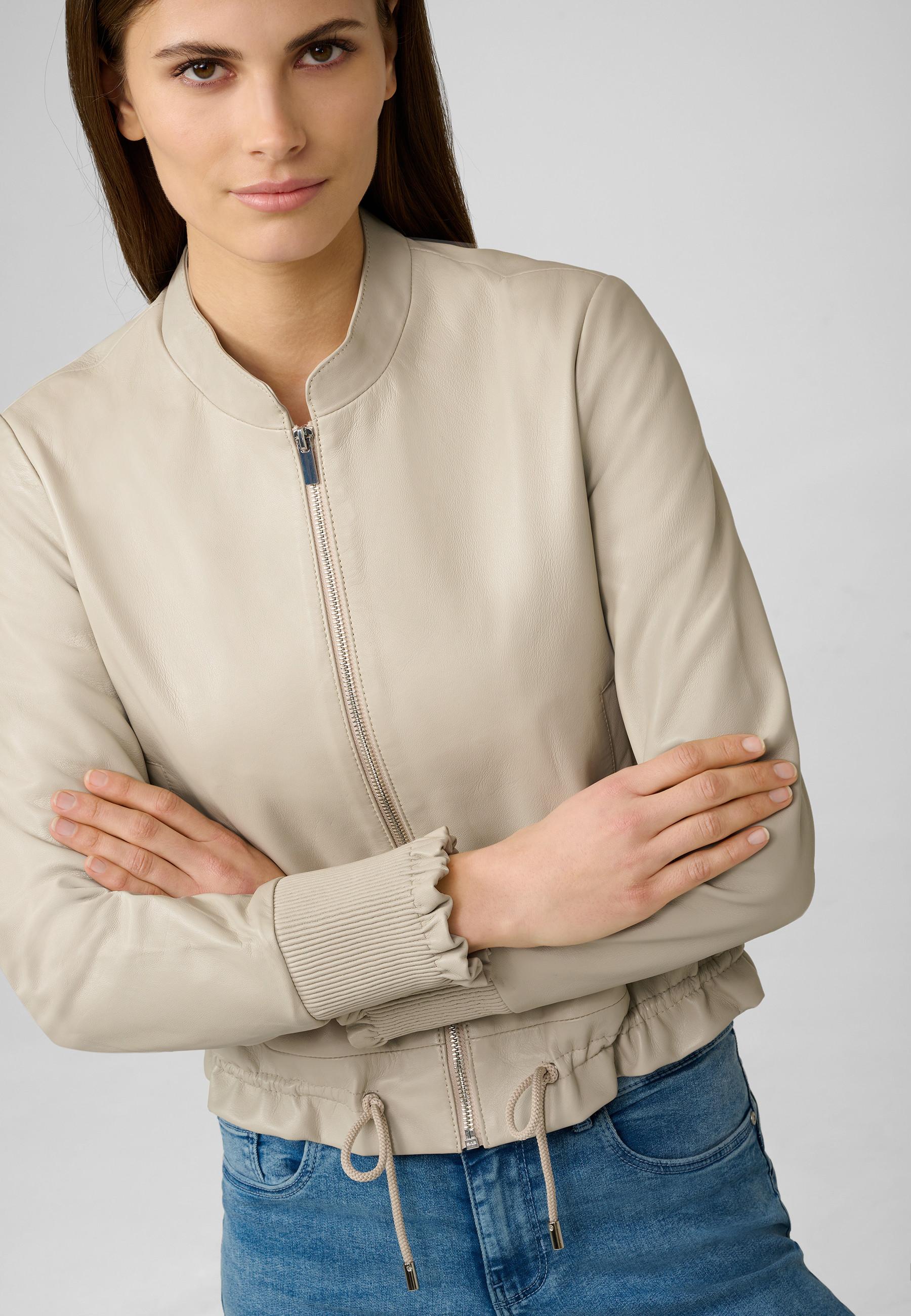 RICANO  Lederjacke Lilly, Cropped mit Kordelzug 