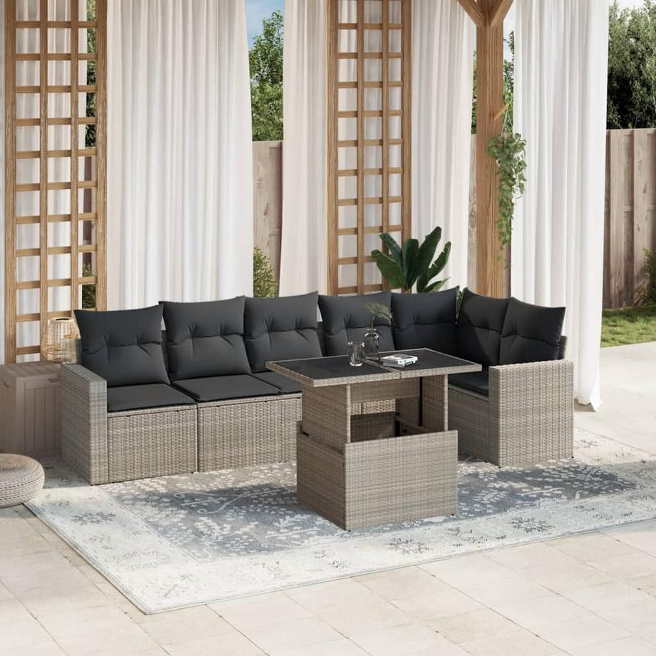 VidaXL set divano da giardino Polirattan  