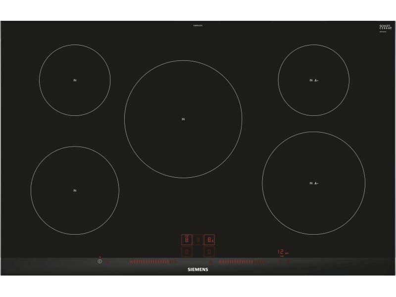 Siemens Siemens EH875LVC1E Kochfeld Schwarz, Edelstahl Integriert Zonen-Induktionskochfeld 5 Zone(n)  