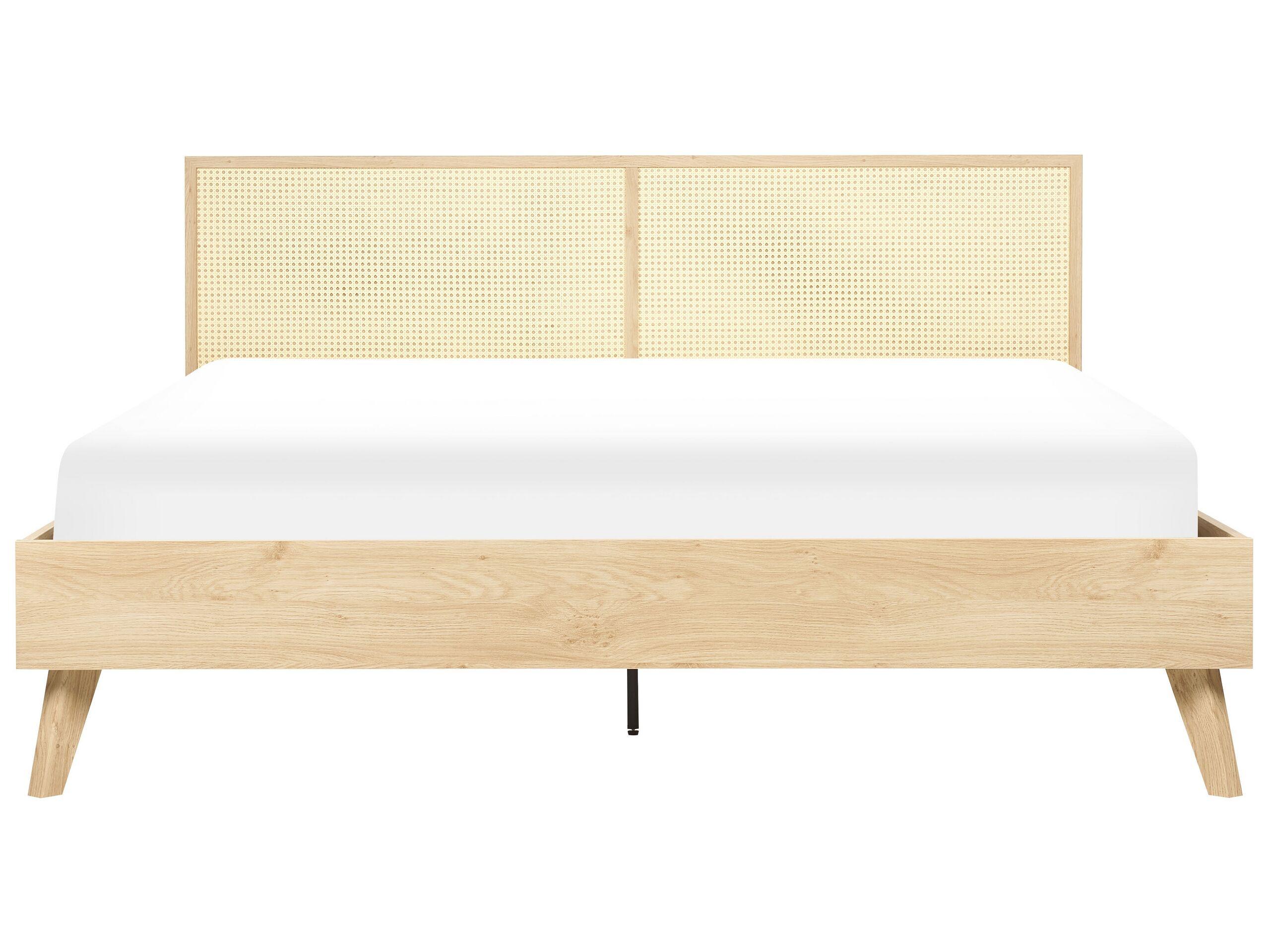 Beliani Letto con rete a doghe en Rattan Boho MONPAZIER  