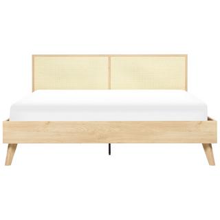 Beliani Letto con rete a doghe en Rattan Boho MONPAZIER  