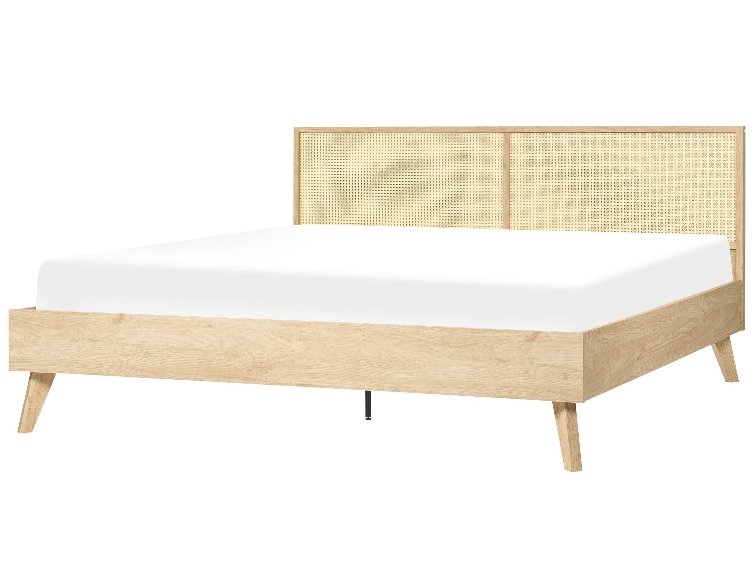 Beliani Letto con rete a doghe en Rattan Boho MONPAZIER  