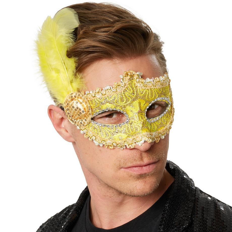 Tectake  Maschera veneziana con piuma laterale 