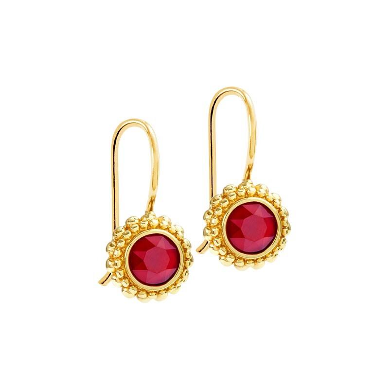 Image of Ohrringe "sheila" Unisex Rot Bunt 22mm