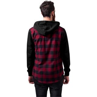 URBAN CLASSICS Hooded Flanell Sweat Sleeve Hemd  