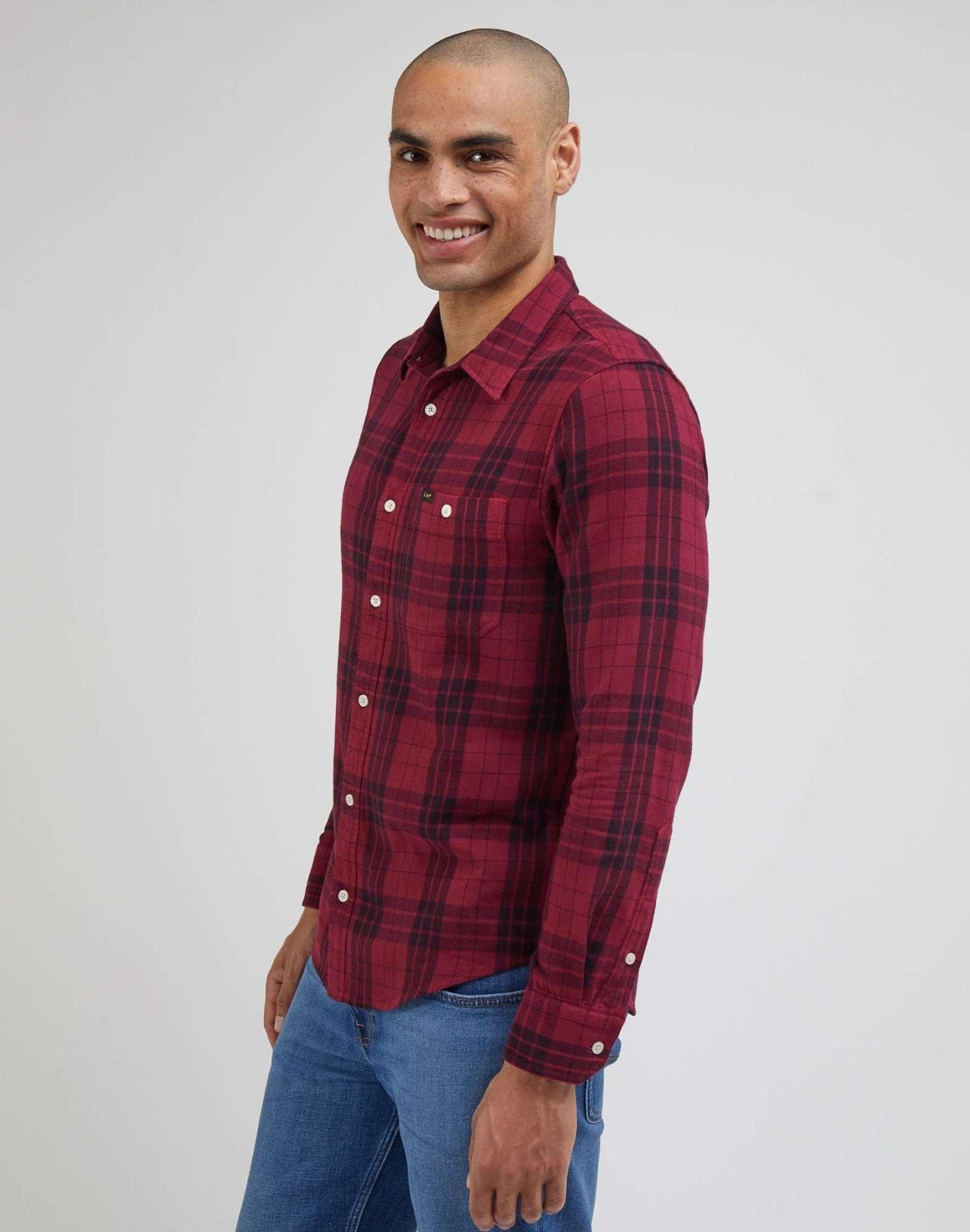 Image of Hemden Leesure Shirt Herren Rot Bunt S