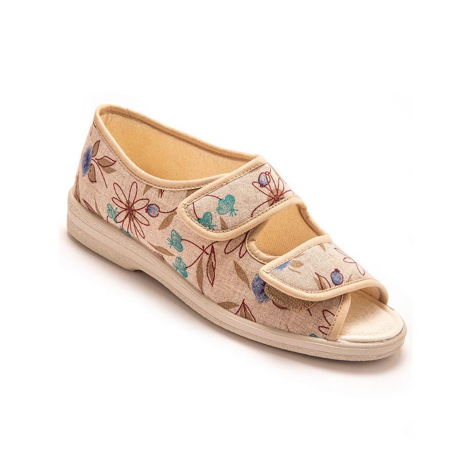 Pédiconfort Damen Sandalen mit offener Spitze Blumenmuster  