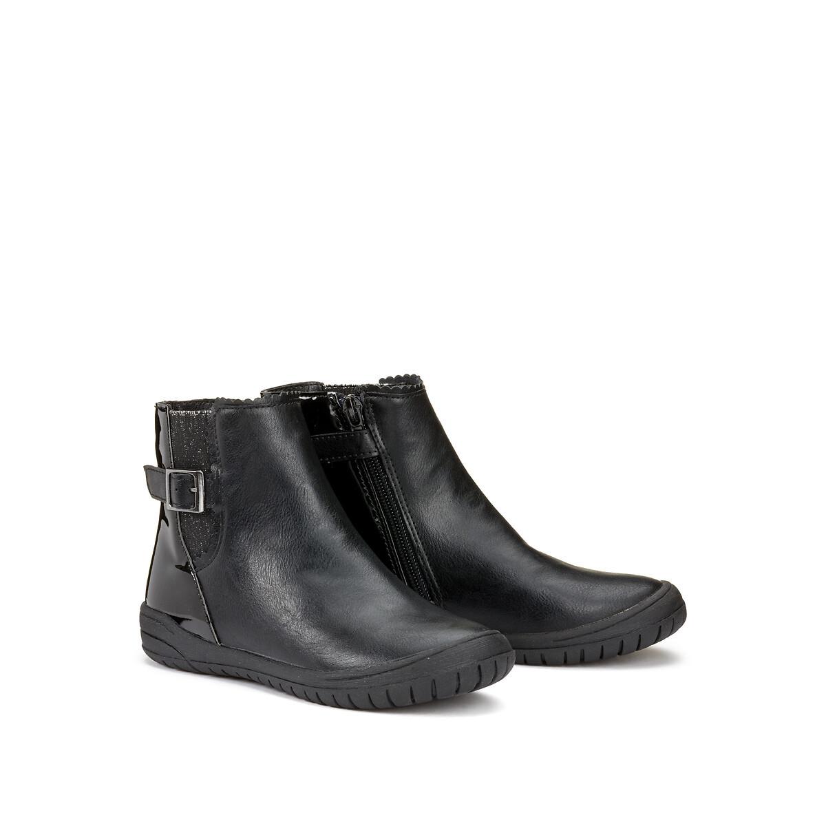 Image of Boots Reissverschluss Und Dehneinsatz Damen Schwarz 33