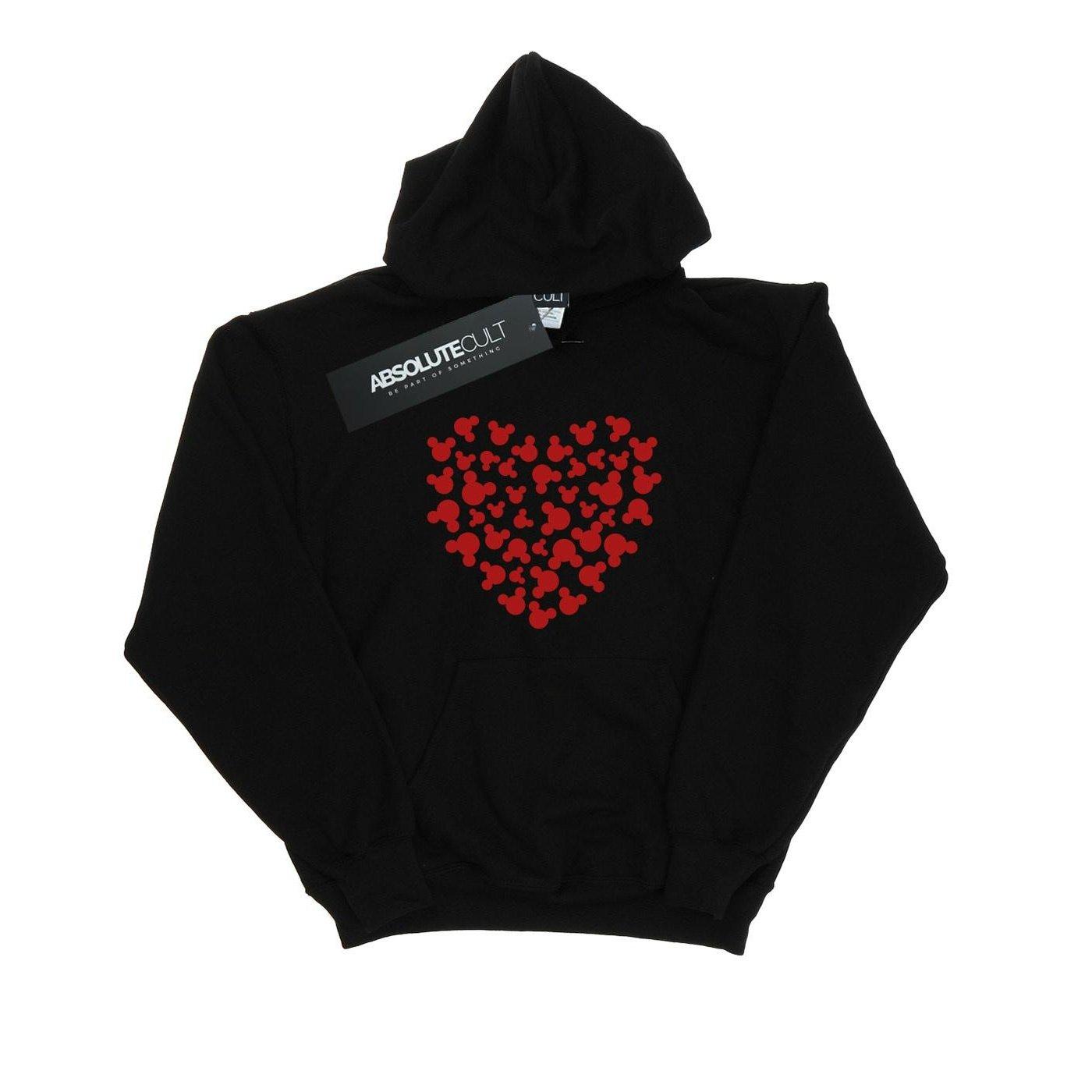 Image of Mickey Mouse Heart Silhouette Kapuzenpullover Herren Schwarz XL