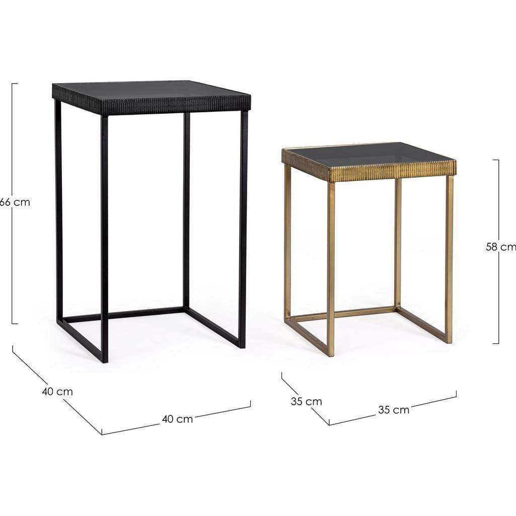 mutoni Table d'appoint Yamir carrée (série de 2)  