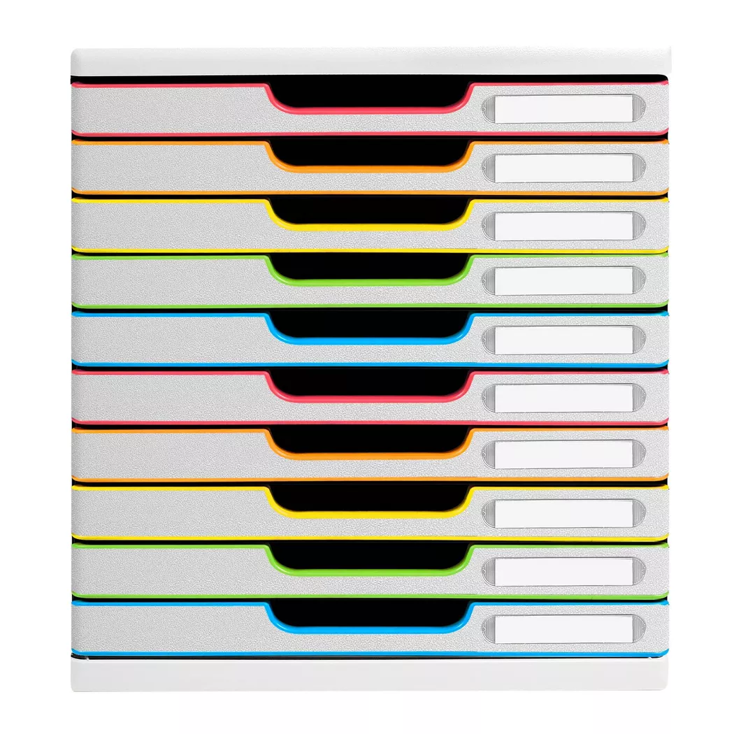 Exacompta Modulo A4 - 10 Drawers White/Harlequin/White