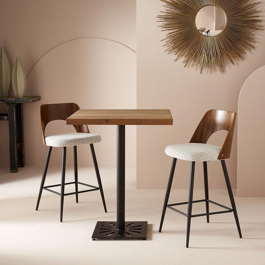 Calicosy Sgabello da bar in tessuto beige - AUSTIN  