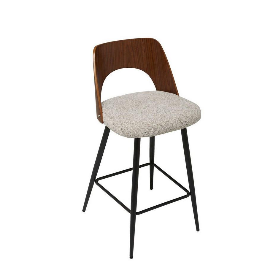 Calicosy Sgabello da bar in tessuto beige - AUSTIN  