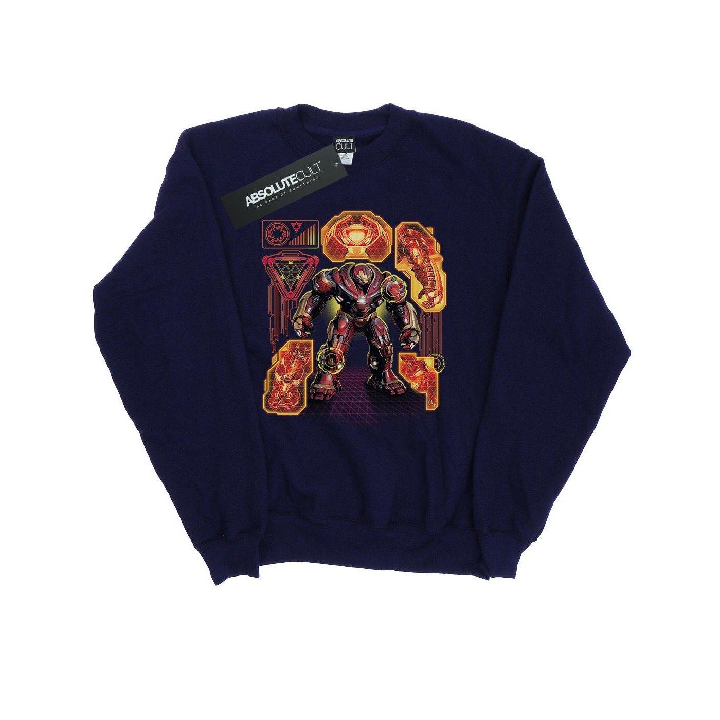 Image of Avengers Infinity War Hulkbuster Blueprint Sweatshirt Herren Marine XXL