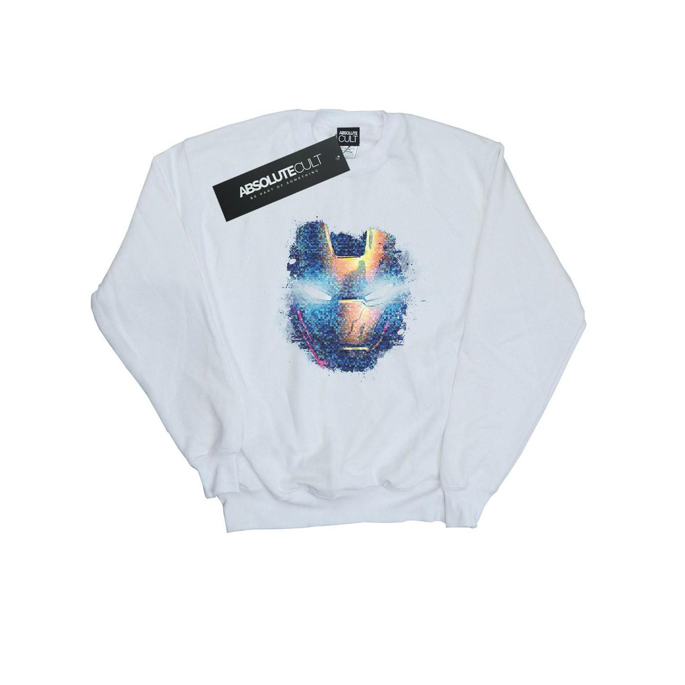 Image of Avengers Iron Man Distressed Head Sweatshirt Jungen Weiss 128