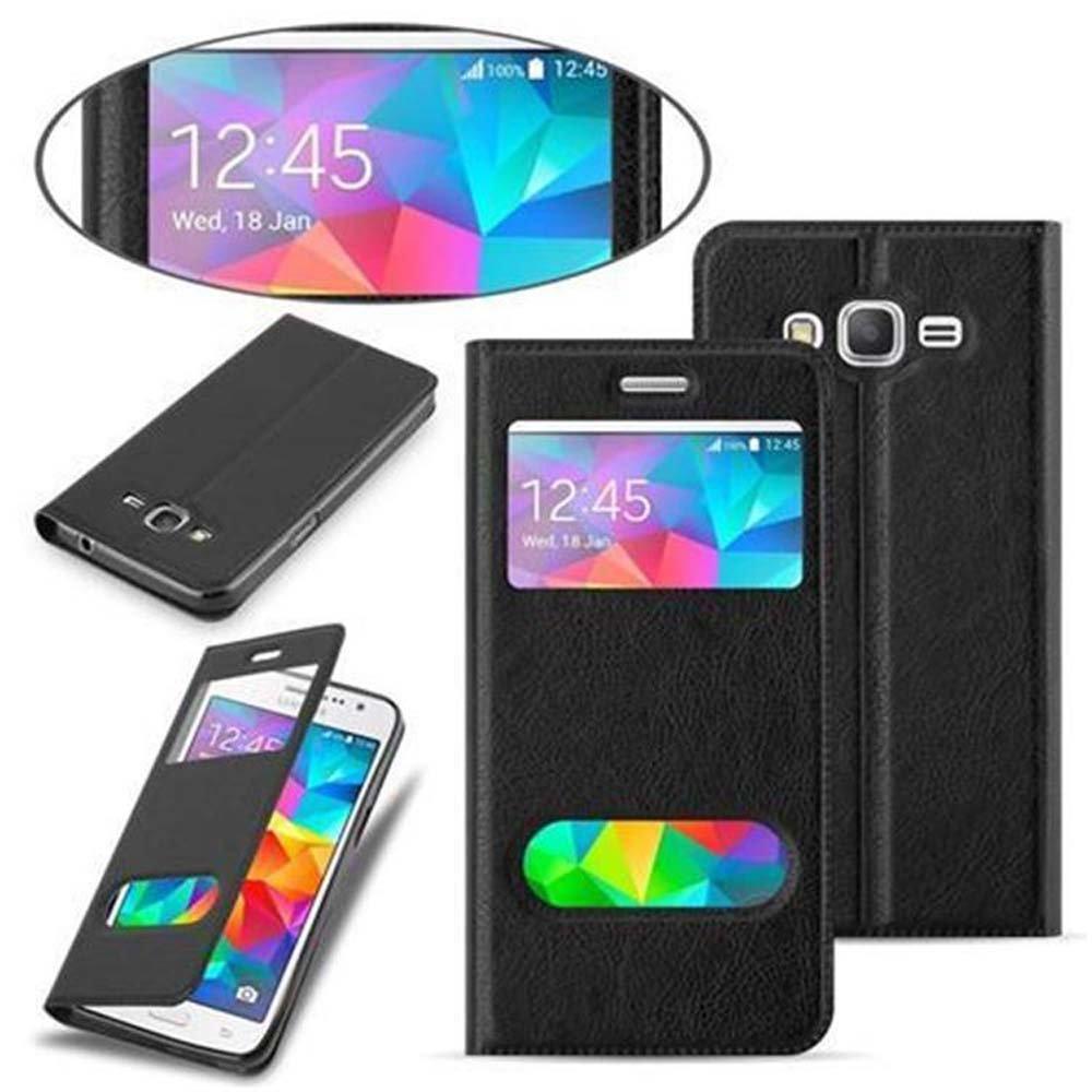 Cadorabo  Housse compatible avec Samsung Galaxy GRAND PRIME - Coque de protection avec fermeture magnétique, fonction de support et 2 fenêtres de visualisation 