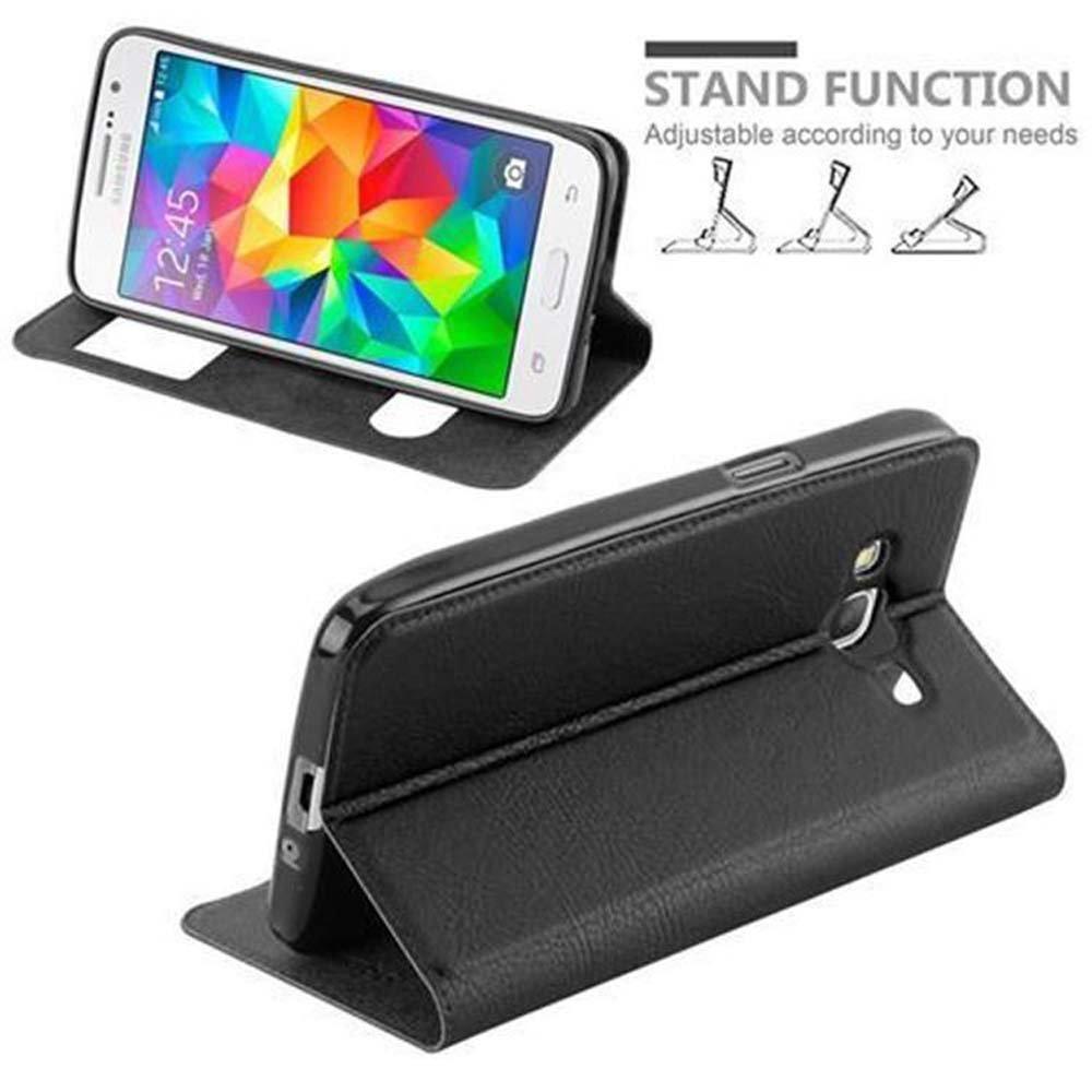 Cadorabo  Housse compatible avec Samsung Galaxy GRAND PRIME - Coque de protection avec fermeture magnétique, fonction de support et 2 fenêtres de visualisation 