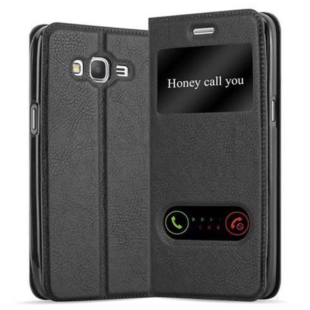 Cadorabo  Housse compatible avec Samsung Galaxy GRAND PRIME - Coque de protection avec fermeture magnétique, fonction de support et 2 fenêtres de visualisation 