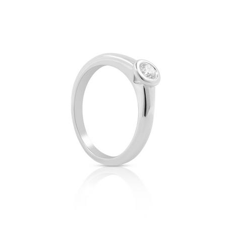 MUAU Schmuck  Bague Solitaire Diamant 0.20ct. or blanc 750 