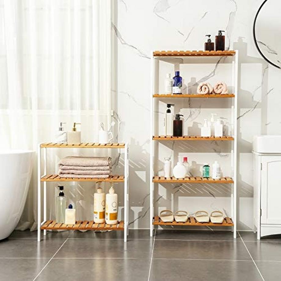 Pricenet  3-stufiges Bambus-Aufbewahrungsregal für die Organisation zu Hause 