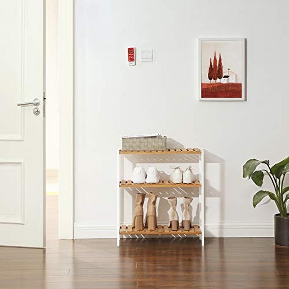 Pricenet  3-stufiges Bambus-Aufbewahrungsregal für die Organisation zu Hause 