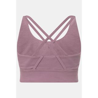 Ulla Popken  Brassière en coton bio. Jersey bord-côte. Décolleté carré. 