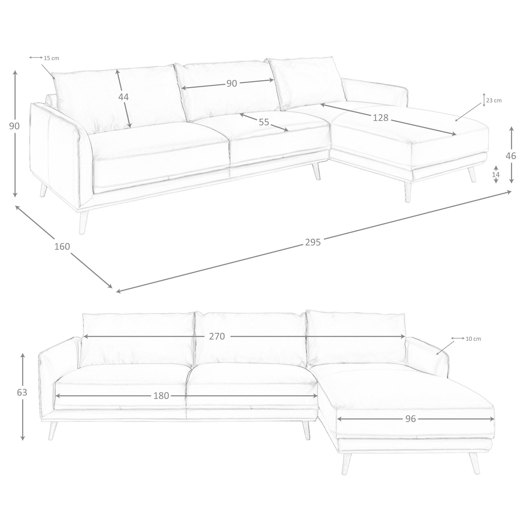 ANGEL CERDA Rechtes Chaiselongue-Sofa inem Leder  