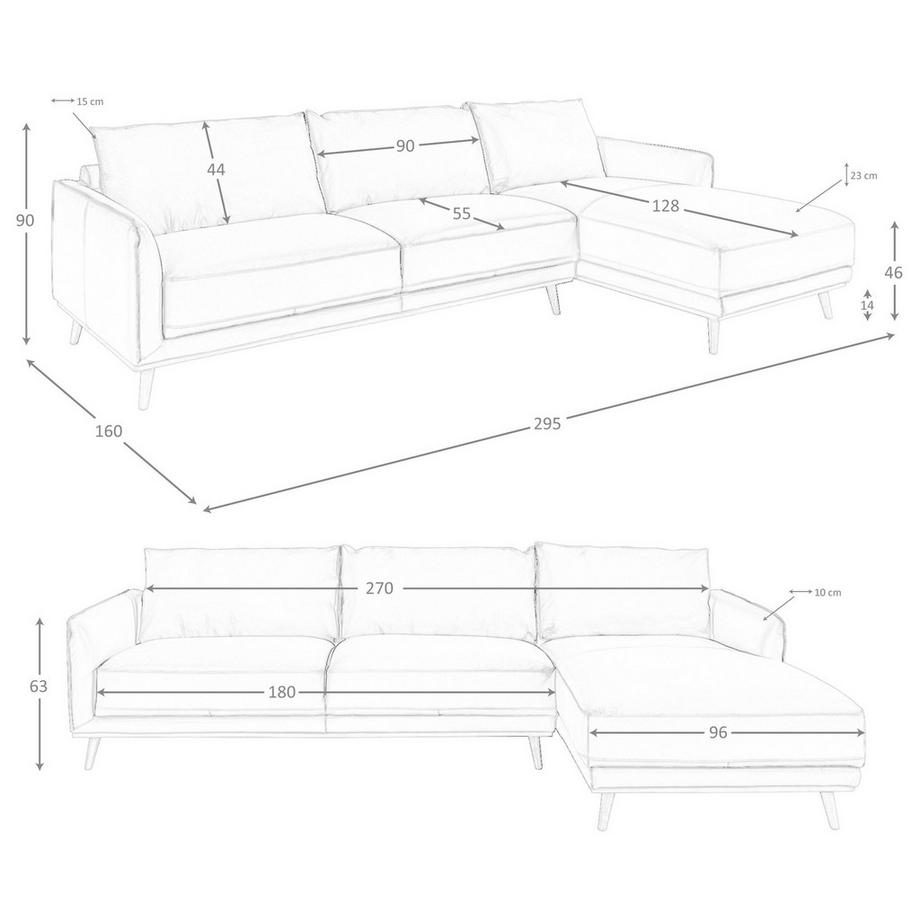 ANGEL CERDA Rechtes Chaiselongue-Sofa inem Leder  