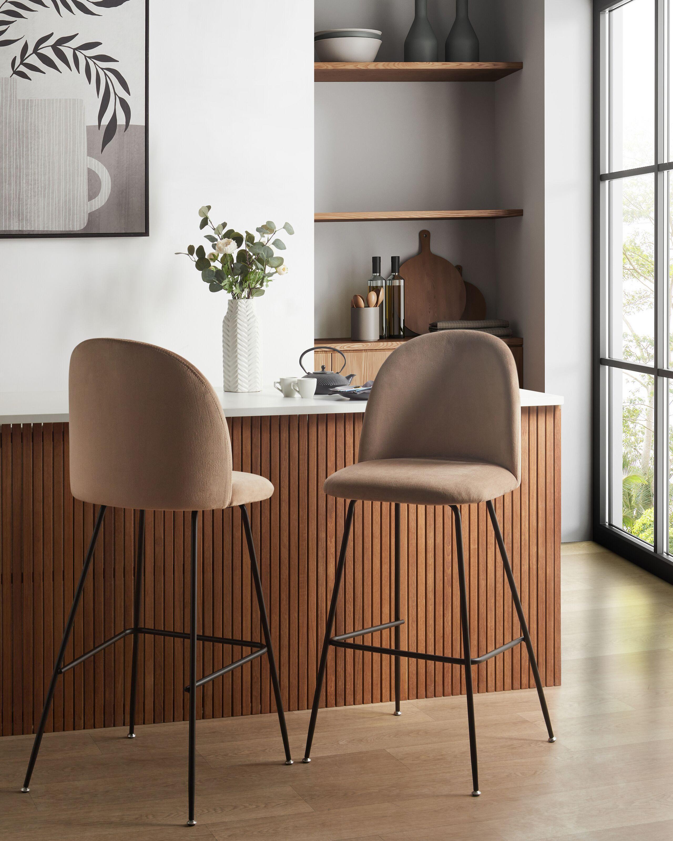 Beliani Set di 2 sedie alte en Velluto Moderno ARCOLA  