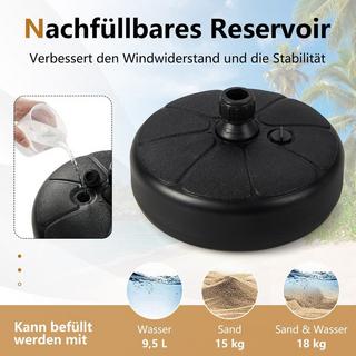 Northix Porte-parapluie rond rechargeable d'un diamètre de 37 cm pour un poids maximum de 12 kg noir  