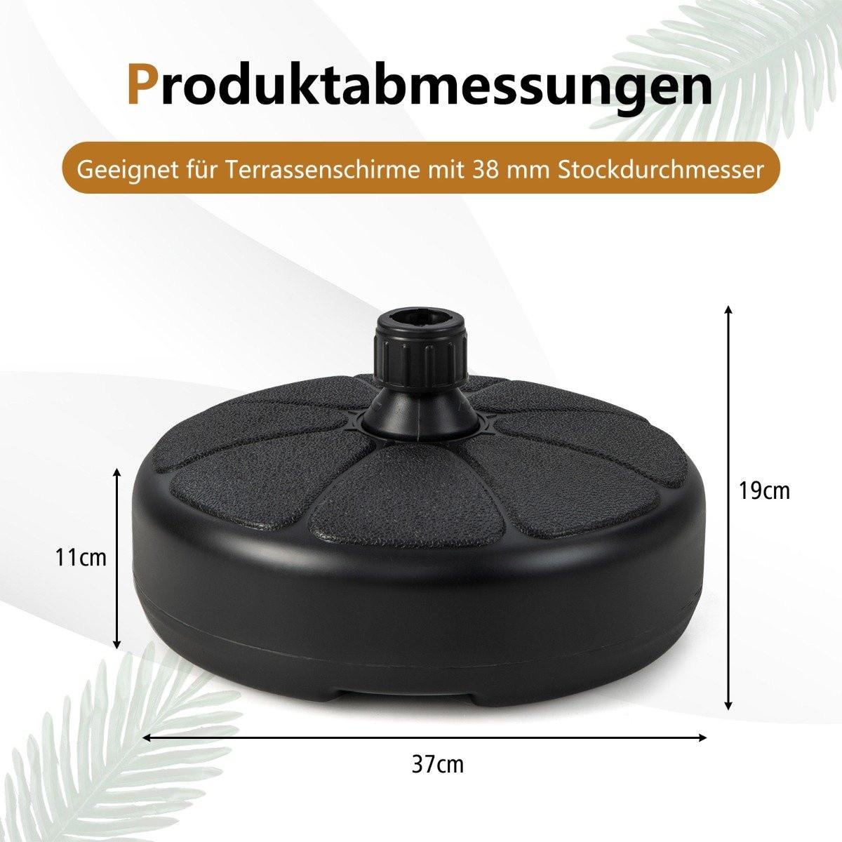 Northix Porte-parapluie rond rechargeable d'un diamètre de 37 cm pour un poids maximum de 12 kg noir  