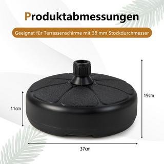 Northix Porte-parapluie rond rechargeable d'un diamètre de 37 cm pour un poids maximum de 12 kg noir  