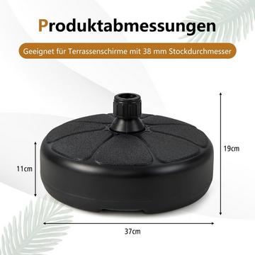 Füllbarer runder Schirmständer mit 37 cm Durchmesser für maximal 12 Kg Schwarz