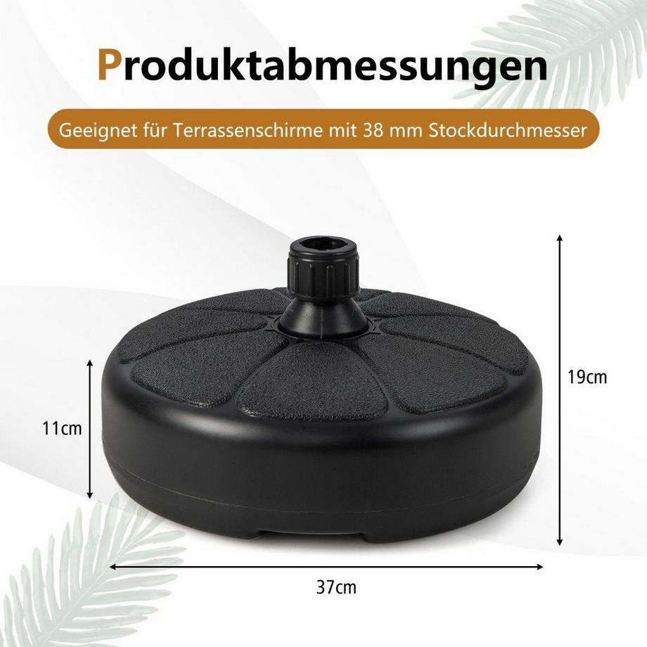 Portaombrelli rotondo riempibile con diametro di 37 cm per un massimo di 12 kg nero