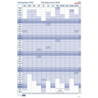 Berec BEREC Jahresplan hoch 60x90cm B 5668/22 2022, blau  