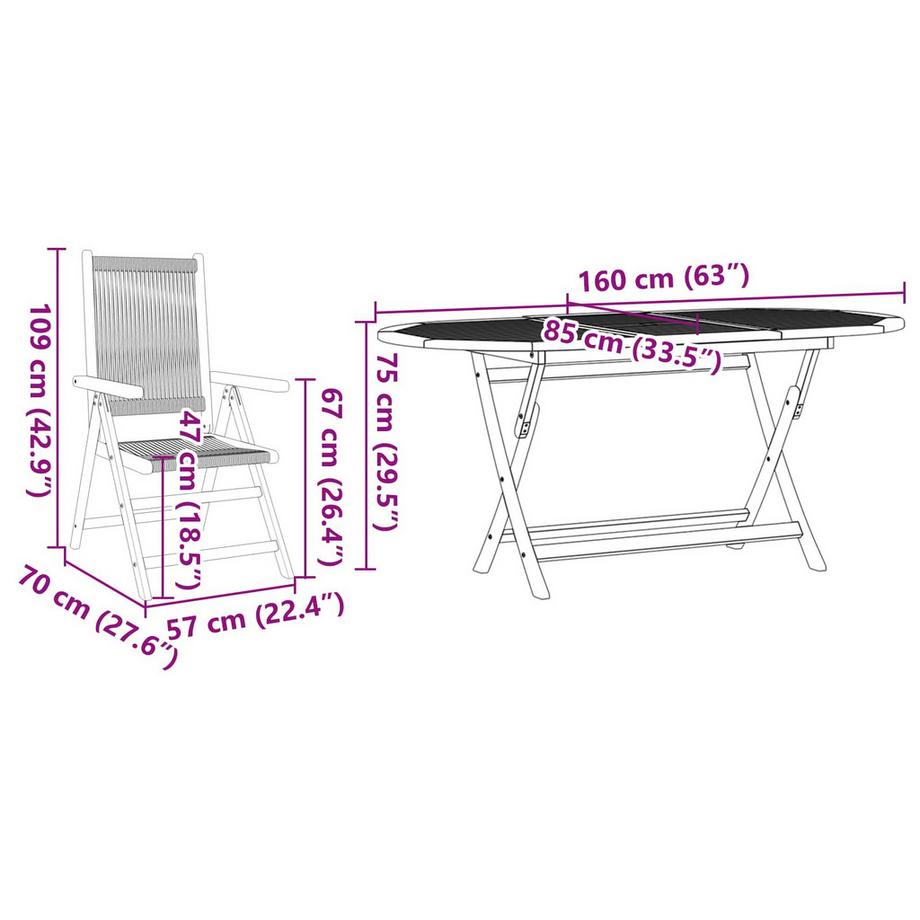 VidaXL Set da pranzo per esterni Legno massello di acacia  