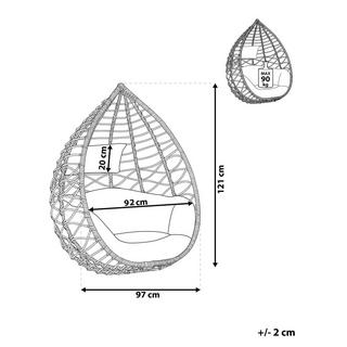 Beliani Sedia sospesa da fissare al soffitto en Rattan sintetico Retrò ARSITA  