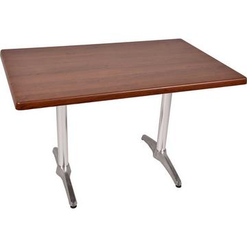 Table de bistrot Bennet Brenta brun foncé argenté 120x80