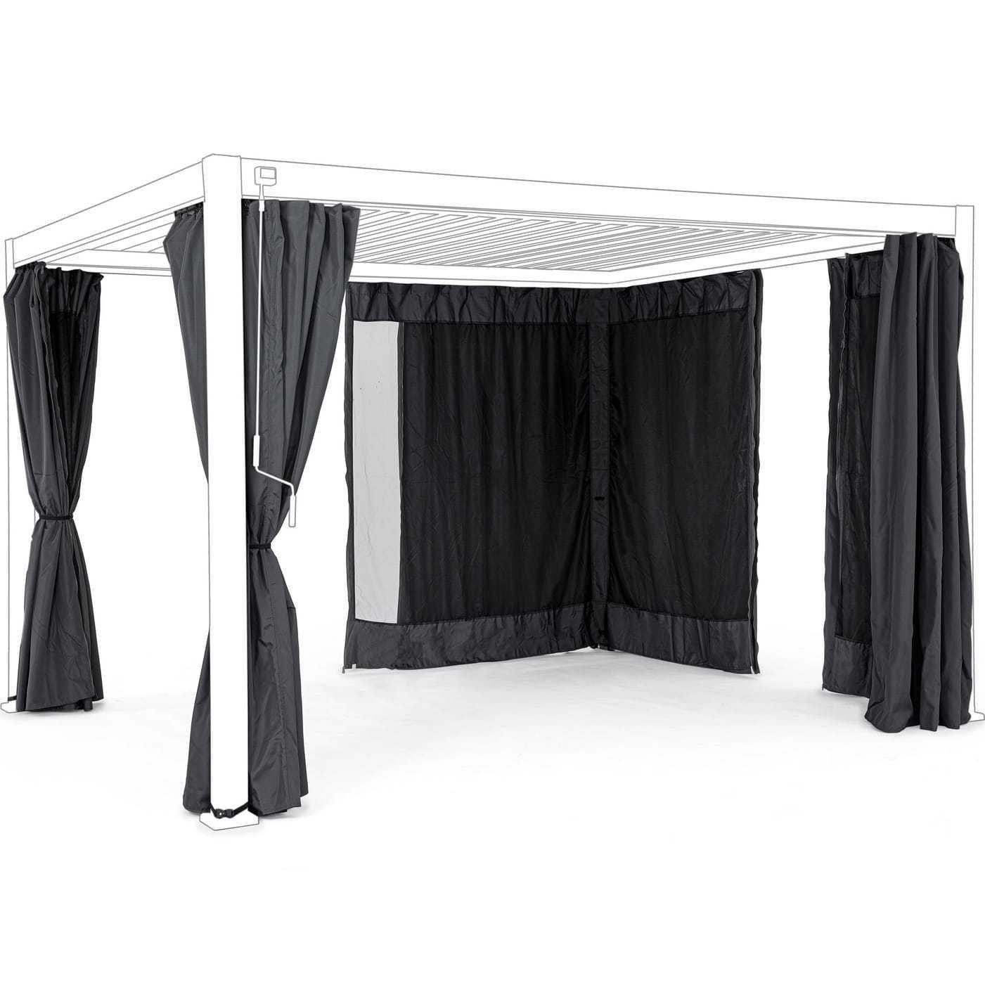mutoni Rete per tende per gazebo Ocean antracite 300x400 (set da 4)  