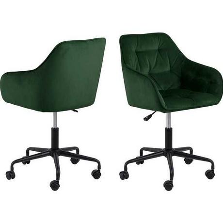 mutoni Chaise de bureau Shields VIC tissu vert forêt noir  