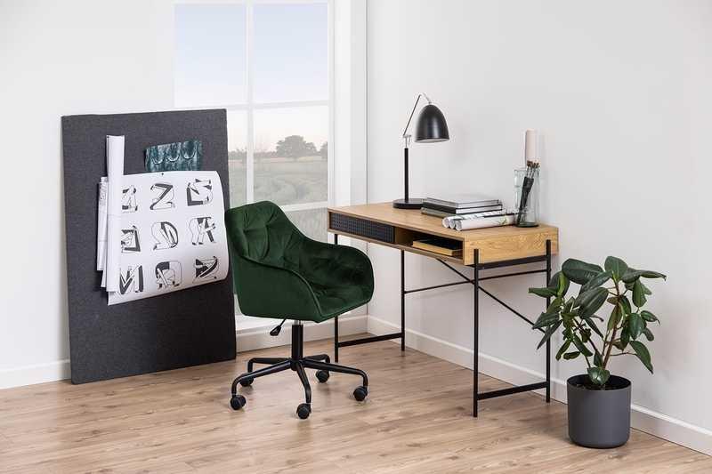 mutoni Chaise de bureau Shields VIC tissu vert forêt noir  