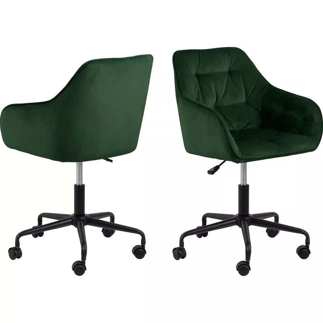 mutoni – Bürostuhl Shields VIC Stoff Waldgrün Schwarz, One Size, Grün