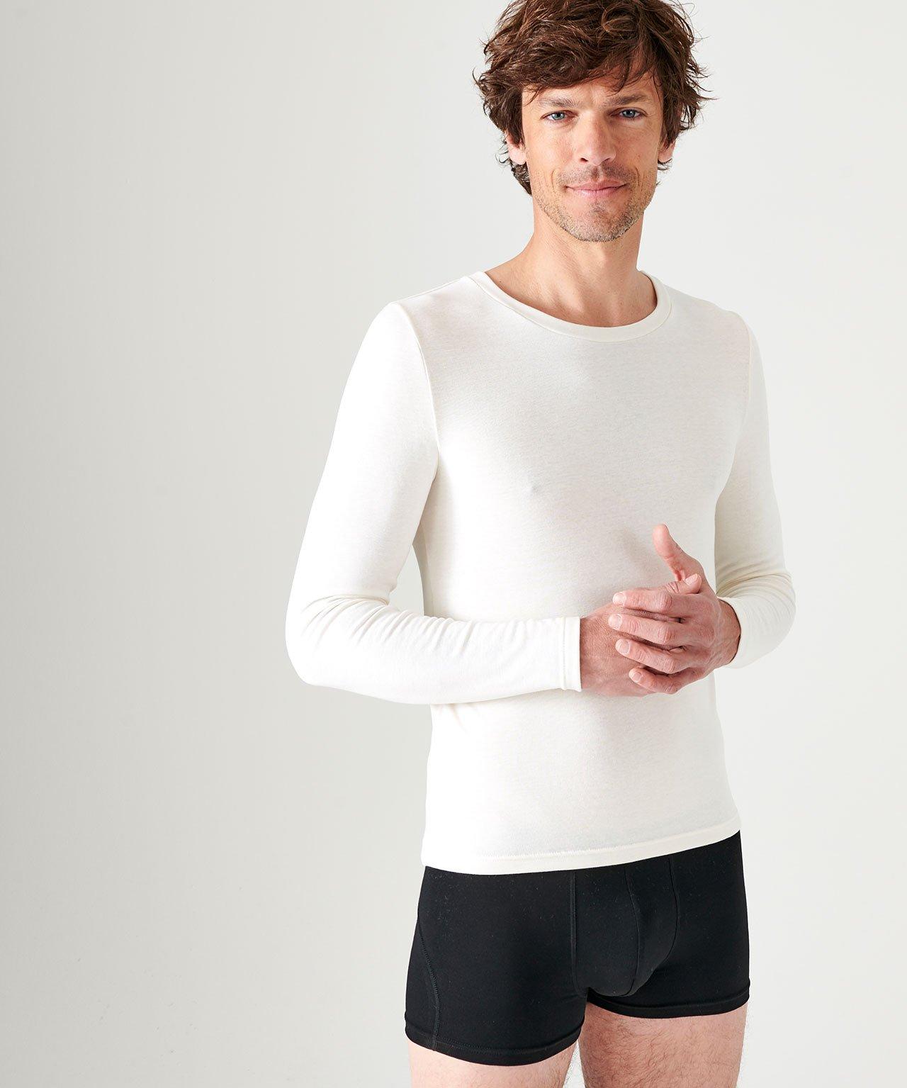 Image of Langärmeliges Shirt Mit Rundhalsausschnitt, Wärmegrad Medium 3. Herren Weiss XXL