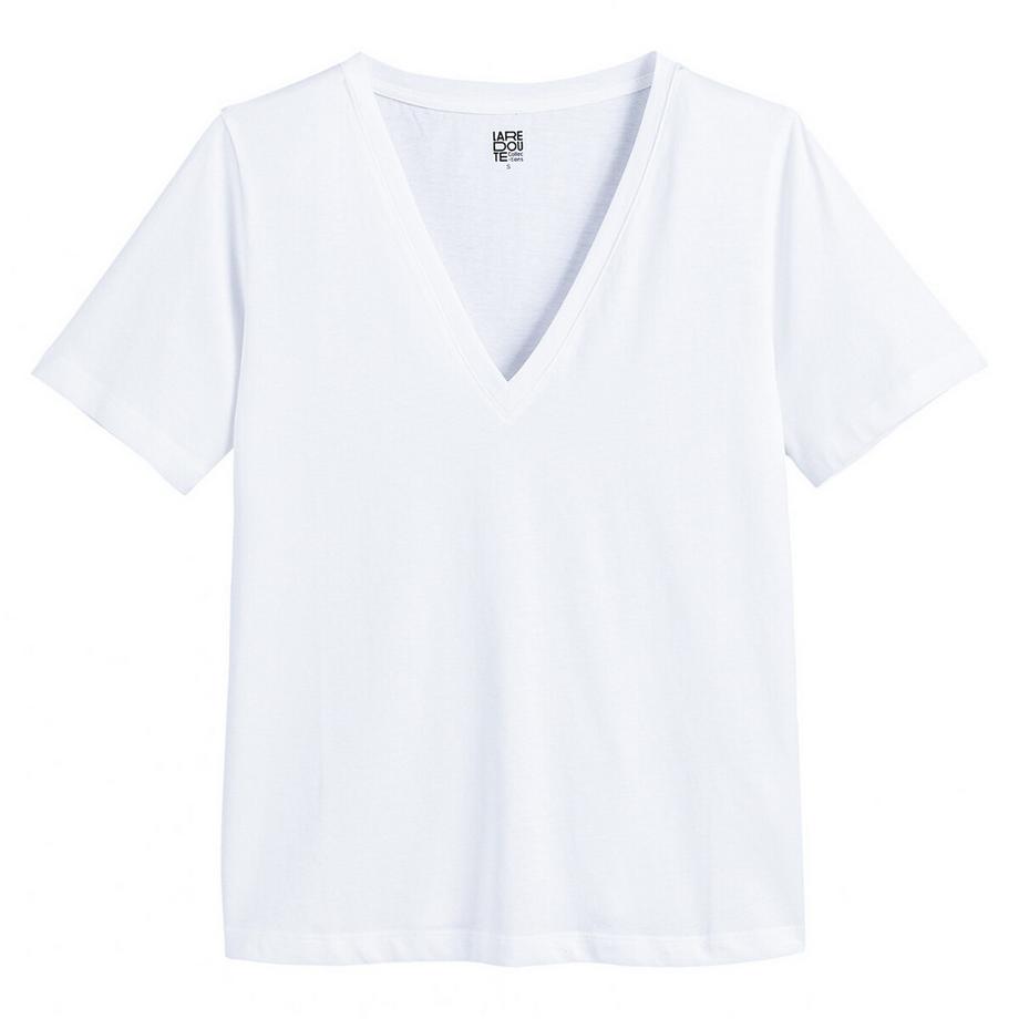 La Redoute Collections T-Shirt mit V-Ausschnitt  