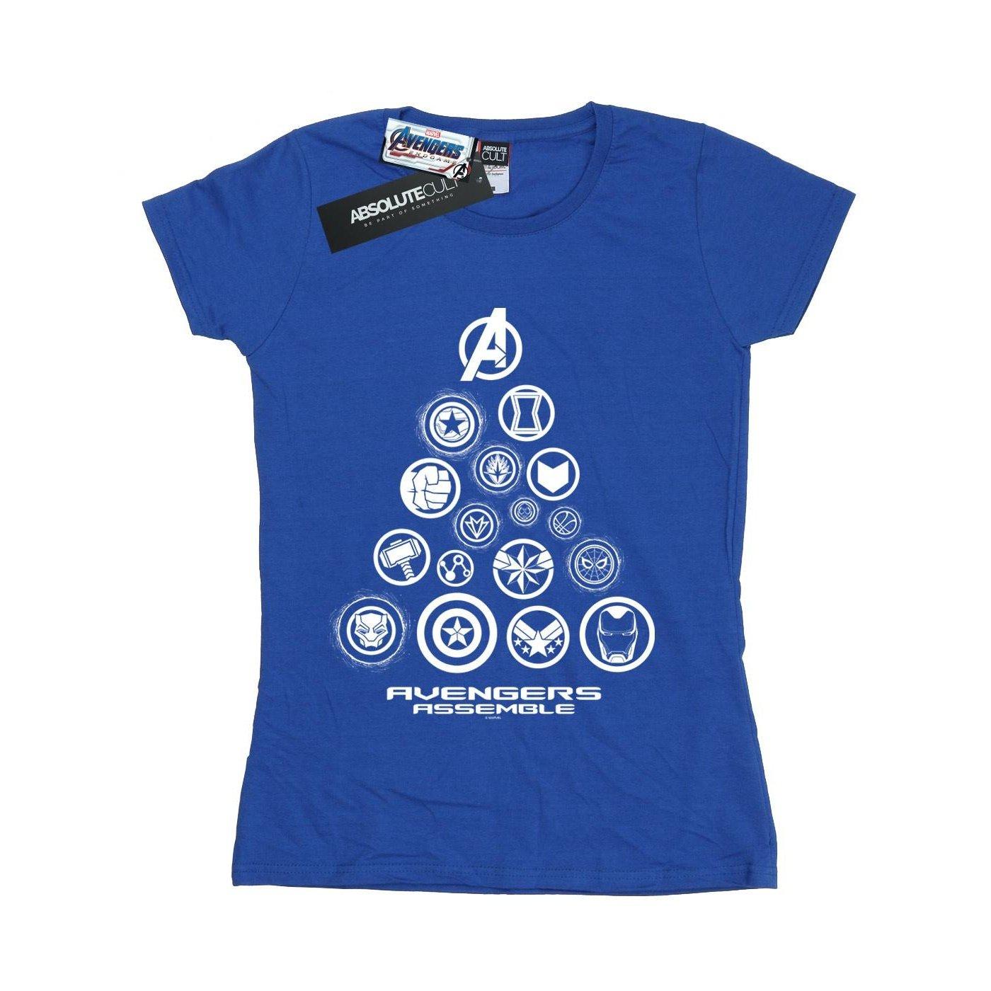 Image of Avengers Endgame Pyramid Icons Tshirt Damen Königsblau M