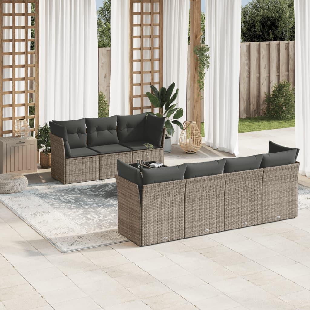 VidaXL set divano da giardino Polirattan  