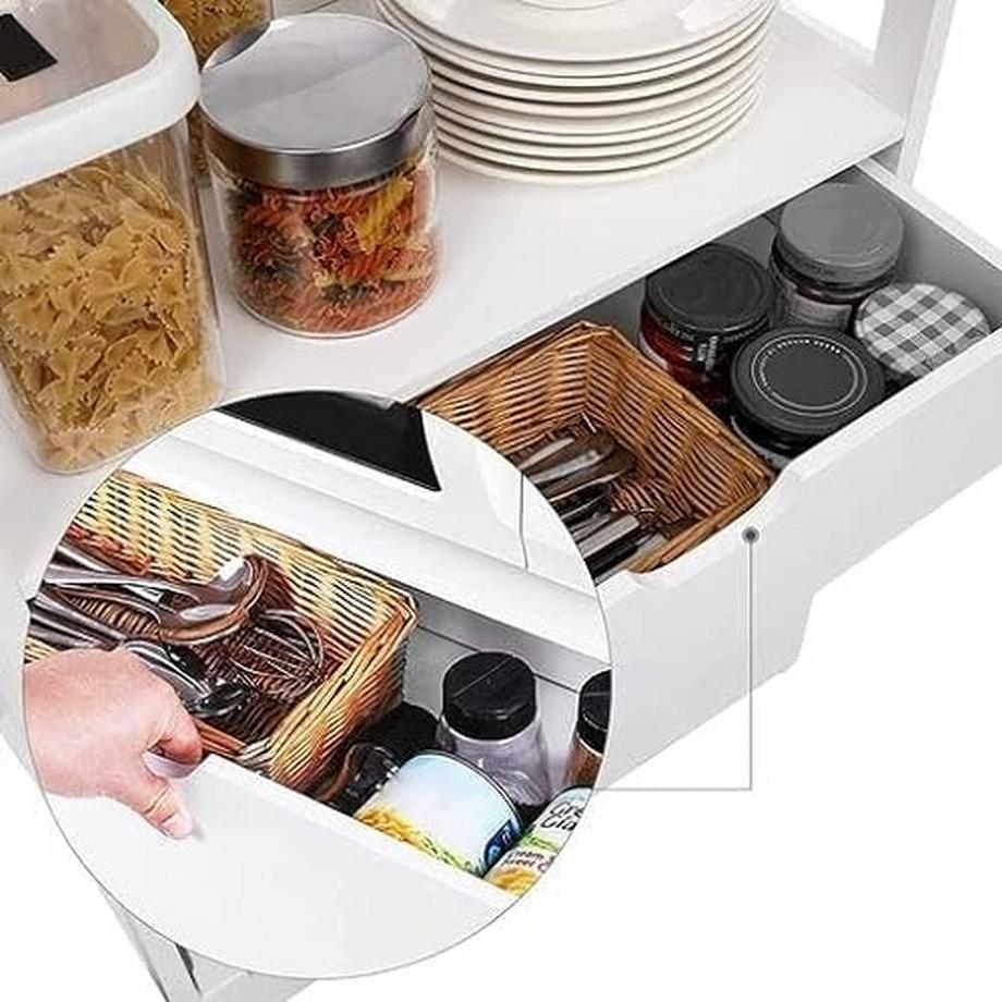 Pricenet Versatile mobiletto da bagno bianco con facile montaggio  